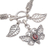 Garnet charm bracelet, 'Butterfly Dawn' - Garnet and Silver Butterfly Charm Bracelet from Bali (image 2e) thumbail