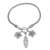 Sterling silver charm bracelet, 'Jepun Spirals' - Sterling Silver Frangipani Flower Charm Bracelet from Bali