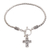 Sterling silver charm bracelet, 'Dotted Cross' - Handmade 925 Sterling Silver Cross Pendant Bracelet thumbail