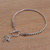 Sterling silver charm bracelet, 'Dotted Cross' - Handmade 925 Sterling Silver Cross Pendant Bracelet (image 2b) thumbail