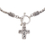 Sterling silver charm bracelet, 'Dotted Cross' - Handmade 925 Sterling Silver Cross Pendant Bracelet (image 2e) thumbail