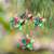 Wood ornaments, 'Island Butterflies' (set of 4) - 4 Hand Painted Balinese Star Ornaments with Butterflies (image 2) thumbail