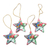 Wood ornaments, 'Island Butterflies' (set of 4) - 4 Hand Painted Balinese Star Ornaments with Butterflies thumbail