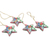 Wood ornaments, 'Island Butterflies' (set of 4) - 4 Hand Painted Balinese Star Ornaments with Butterflies (image 2b) thumbail