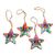 Wood ornaments, 'Sunset Butterflies' (set of 4) - 4 Hand Painted Balinese Star Ornaments with Butterflies thumbail