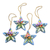 Wood ornaments, 'Birds of the Islands' (set of 4) - Hand Painted Balinese Star Ornaments (Set of 4)