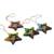 Wood ornaments, 'Island Ducklings' (set of 4) - Hand Painted Star Ornaments with Ducklings (Set of 4)
