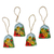Wood ornaments, 'Bells and Butterflies' (set of 4) - Hand Painted Bell Ornaments with Butterflies (Set of 4) thumbail