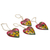 Wood ornaments, 'Dragonfly Love' (set of 4) - 4 Hand Painted Balinese Heart Ornaments with Dragonflies (image 2b) thumbail