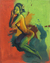 'Between Best Friend and Lover' - Signed Artistic Nude Painting of a Woman from Java thumbail