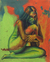 'Marry Me or Goodbye' - Signed Multicolored Artistic Nude Painting from Java thumbail
