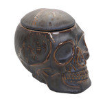 Ceramic decorative jar, 'Trunyan Keeper' - Ceramic Skull Decorative Jar