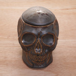 Ceramic decorative jar, 'Trunyan Keeper' - Ceramic Skull Decorative Jar