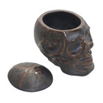 Ceramic decorative jar, 'Trunyan Keeper' - Ceramic Skull Decorative Jar
