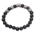 Onyx beaded stretch bracelet, 'Contemplate in Black' - Onyx Beaded Stretch Bracelet with Sterling Silver Beads (image 2e) thumbail