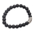 Onyx beaded stretch bracelet, 'Uluwatu Eclipse' - Onyx Beaded Stretch Bracelet