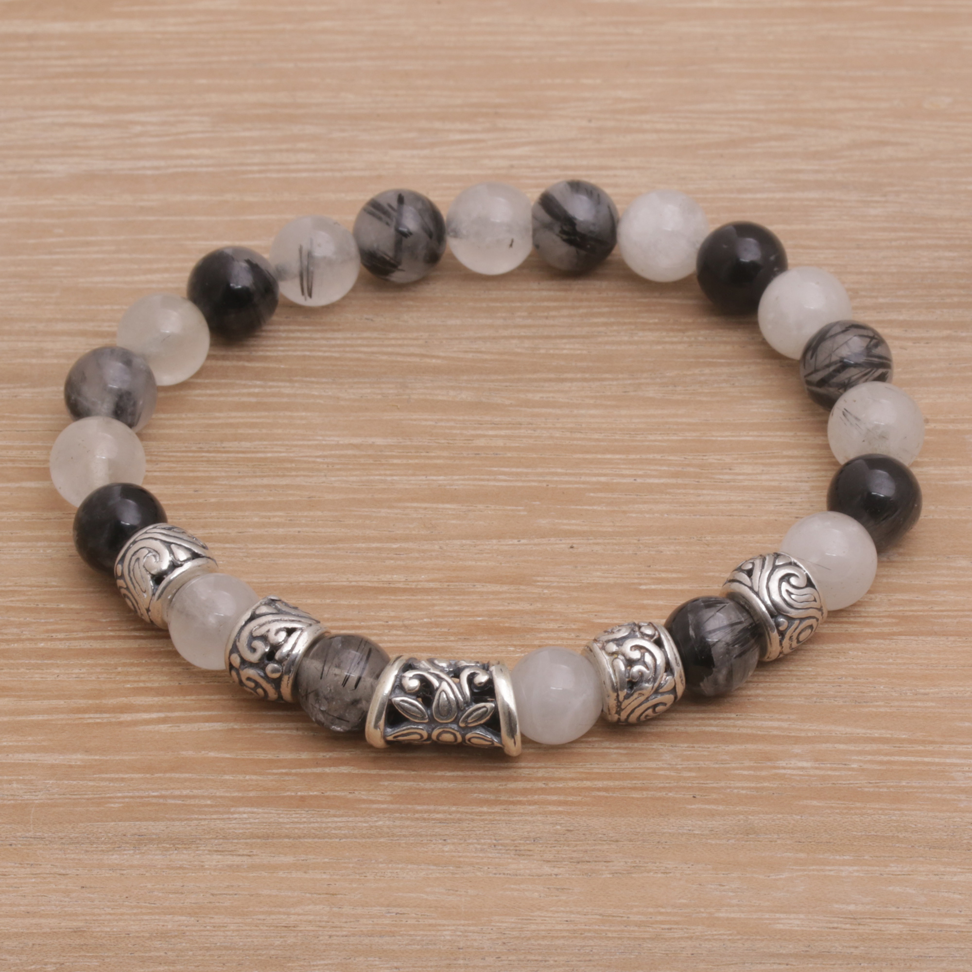 grey beaded bracelet