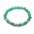 Agate beaded stretch bracelet, 'Verdant Flourish' - Hand Crafted Green Agate Beaded Stretch Bracelet from Bali (image 2a) thumbail