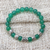 Agate beaded stretch bracelet, 'Verdant Flourish' - Hand Crafted Green Agate Beaded Stretch Bracelet from Bali (image 2b) thumbail