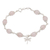 Rose quartz beaded charm bracelet, 'Moonlight Dragonfly in Rose' - Rose Quartz Bead Charm Bracelet Sterling Silver Dragonfly (image 2a) thumbail