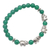 Quartz beaded stretch bracelet, 'Elephant Cavalcade in Green' - Green Quartz Beaded Bracelet with Sterling Silver Elephants (image 2d) thumbail