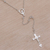 Rainbow moonstone rosary, 'Solemn Prayer' - Rainbow Moonstone and Sterling Silver Rosary Y-Necklace (image 2c) thumbail