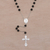 Onyx rosary, 'Blessed Mary' - Handmade Black Onyx and Sterling Silver Rosary Y-Necklace (image 2) thumbail