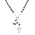 Onyx rosary, 'Blessed Mary' - Handmade Black Onyx and Sterling Silver Rosary Y-Necklace thumbail