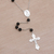 Onyx rosary, 'Blessed Mary' - Handmade Black Onyx and Sterling Silver Rosary Y-Necklace (image 2c) thumbail