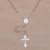 Rose quartz rosary, 'Blessed Mary' - Handmade Rose Quartz and Sterling Silver Rosary Y-Necklace (image 2) thumbail