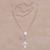 Rose quartz rosary, 'Blessed Mary' - Handmade Rose Quartz and Sterling Silver Rosary Y-Necklace (image 2b) thumbail