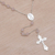 Rose quartz rosary, 'Blessed Mary' - Handmade Rose Quartz and Sterling Silver Rosary Y-Necklace (image 2c) thumbail