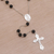 Lava stone rosary, 'Blessed Mary' - Handmade Lava Stone and Sterling Silver Rosary Y-Necklace (image 2c) thumbail
