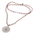 Garnet and onyx pendant cord necklace, 'Shining Shield in Red' - Handmade 925 Sterling Silver Garnet Cord Pendant Necklace (image 2e) thumbail