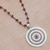 Garnet and rhodolite pendant cord necklace, 'Shining Shield' - Handmade 925 Sterling Silver Rhodolite Cord Pendant Necklace (image 2b) thumbail