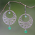 Green quartz dangle earrings, 'Ballroom Dance' - Handmade 925 Sterling Silver Green Quartz Dangle Earrings thumbail
