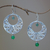 Green quartz dangle earrings, 'Ballroom Dance' - Handmade 925 Sterling Silver Green Quartz Dangle Earrings (image 2b) thumbail