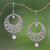 Rose quartz dangle earrings, 'Ballroom Dance' - Handmade 925 Sterling Silver Rose Quartz Dangle Earrings (image 2) thumbail