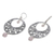Rose quartz dangle earrings, 'Ballroom Dance' - Handmade 925 Sterling Silver Rose Quartz Dangle Earrings (image 2c) thumbail