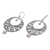 Cultured pearl dangle earrings, 'Ballroom Dance' - Handmade 925 Silver Cultured Pearl Balinese Dangle Earrings (image 2c) thumbail