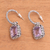 Amethyst half-hoop earrings, 'Enthralling Swirls' - Hand Crafted Amethyst and Sterling Silver Half Hoop Earrings (image 2b) thumbail