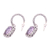 Amethyst half-hoop earrings, 'Enthralling Swirls' - Hand Crafted Amethyst and Sterling Silver Half Hoop Earrings