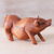 Wood statuette, 'Standing Ground' - Hand Carved Suar Wood Determined Pig Statuette (image 2b) thumbail
