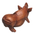 Wood statuette, 'Standing Ground' - Hand Carved Suar Wood Determined Pig Statuette (image 2d) thumbail