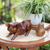 Wood statuette, 'Standing Ground' - Hand Carved Suar Wood Determined Pig Statuette (image 2j) thumbail