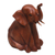 Wood sculpture, 'Elephant Child' - Hand Carved Suar Wood Baby Elephant Sculpture