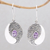 Amethyst dangle earrings, 'Enduring Soul' - Amethyst and Sterling Silver Dangle Earrings