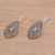 Rainbow moonstone dangle earrings, 'Shield of Daisies' - Rainbow Moonstone and Sterling Silver Floral Dangle Earrings
