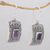 Amethyst dangle earrings, 'Mystical Sanctuary' - Rectangular Amethyst and Sterling Silver Dangle Earrings