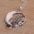 Garnet and bone pendant necklace, 'Owl's Night' - Handmade 925 Sterling Silver Garnet Owl Pendant Necklace (image 2b) thumbail
